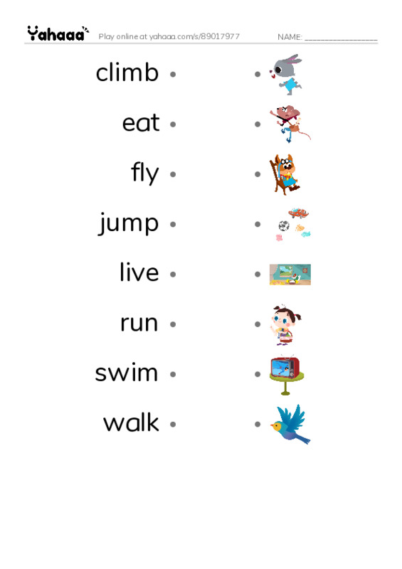  PDF link match words worksheet