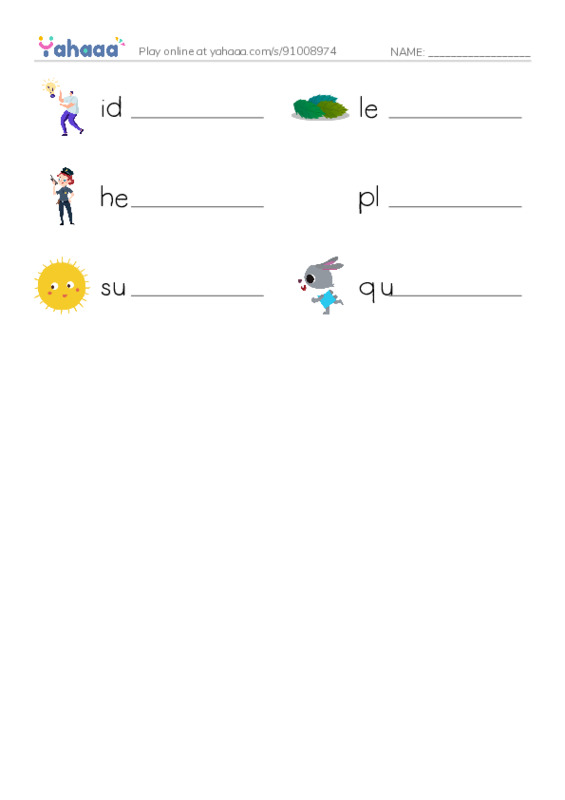 Evening Class PDF worksheet writing row