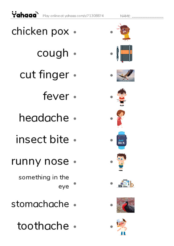  PDF link match words worksheet