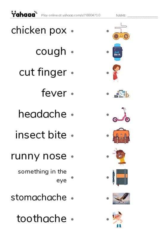  PDF link match words worksheet