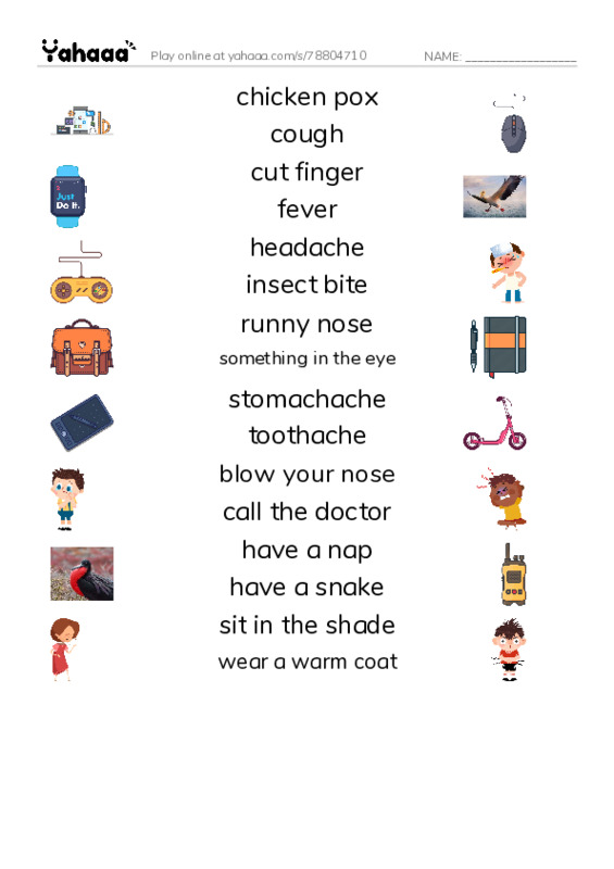  PDF three columns match words