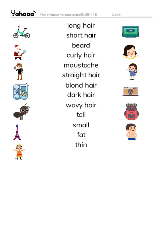 Physical description PDF three columns match words