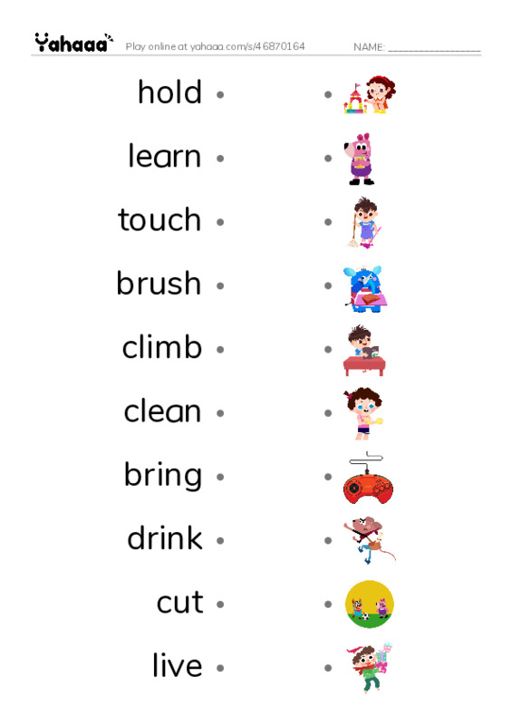activity PDF link match words worksheet