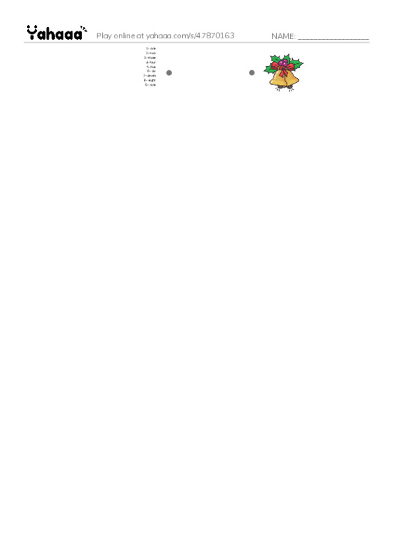 Numbers PDF link match words worksheet