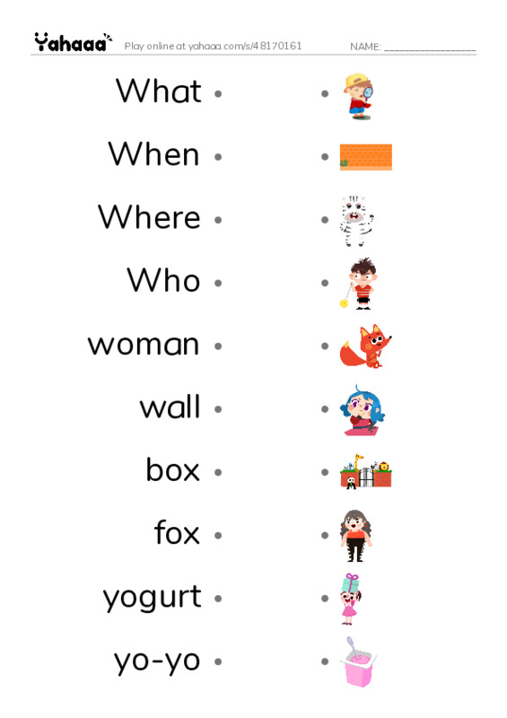 .. PDF link match words worksheet