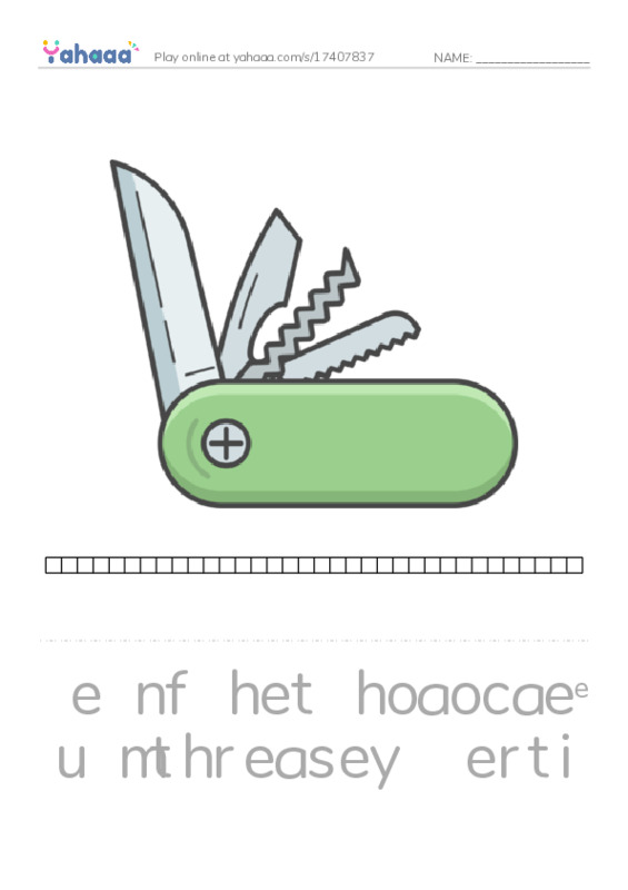 My Face  PDF word puzzles worksheet