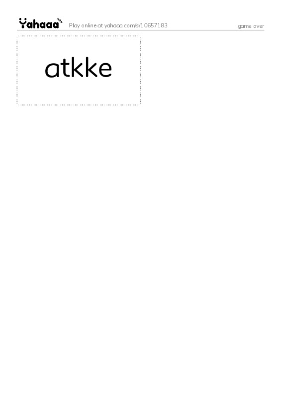 game over PDF two columns flashcards