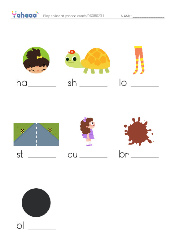 Finish the word worksheet for Unit 10: A new friend