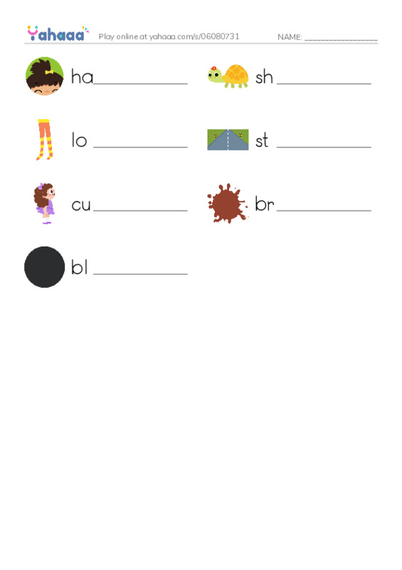 Write the word rows worksheet for Unit 10: A new friend