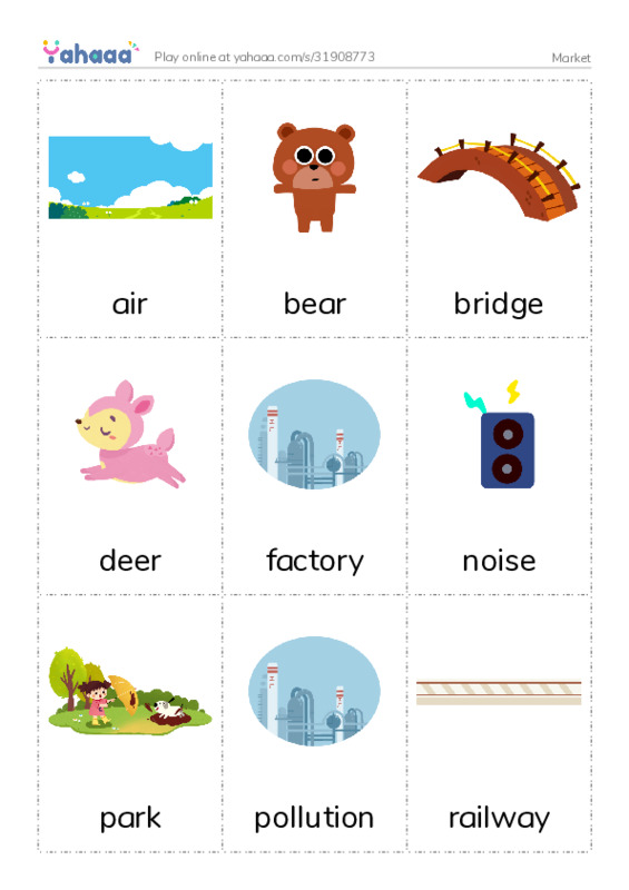 Picture flashcards worksheet for Market
