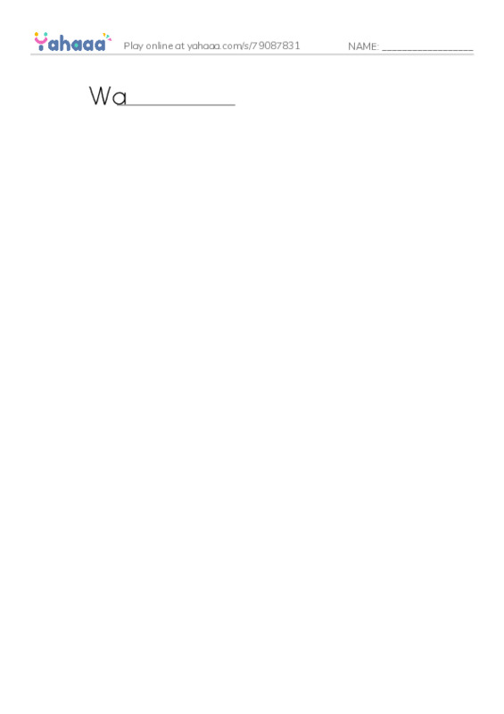 Write the word rows worksheet for Tea for Two