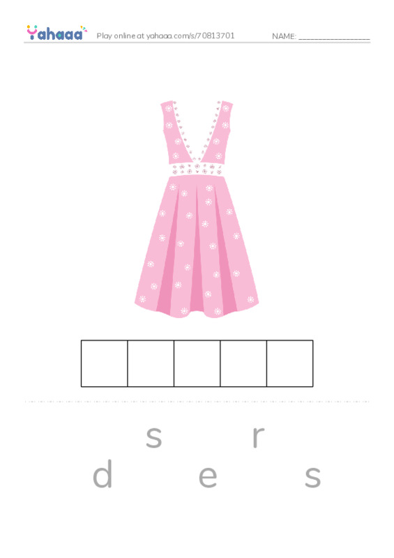 Clothes PDF word puzzles worksheet