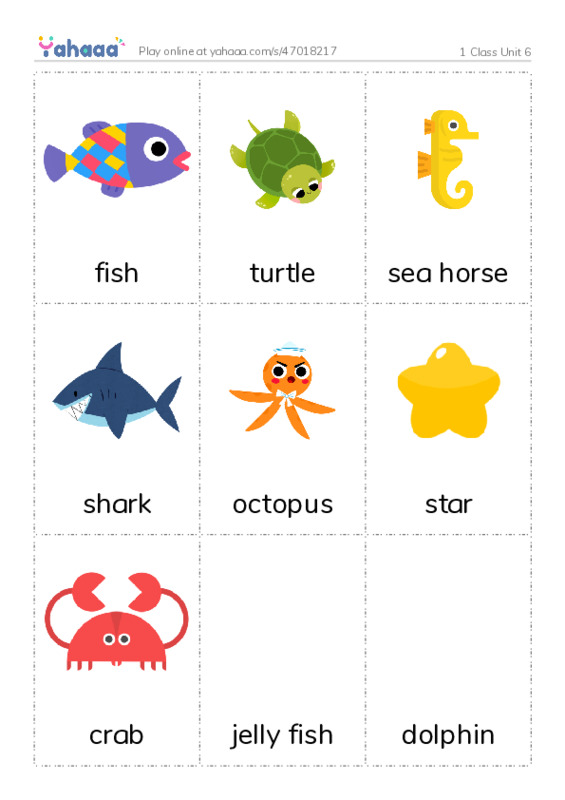 Picture flashcards worksheet for 1 Class Unit 6