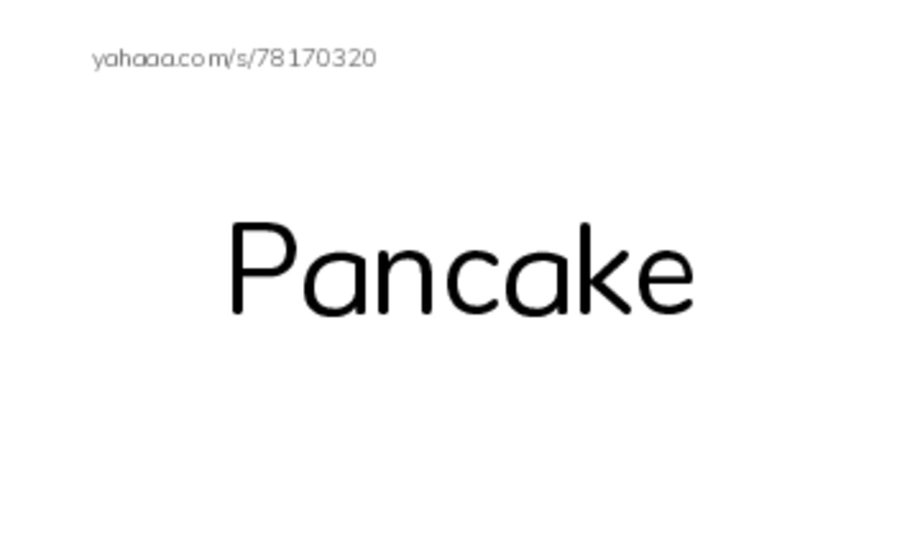 Index cards, words only worksheet for The Big Pancake