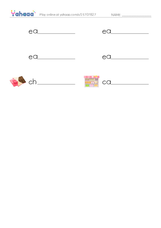 Write the word rows worksheet for Easter-Gr 2 ESL Learners