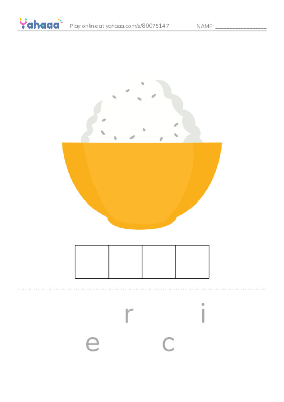 Letter scramble puzzle worksheet for Unit 12: Dinnertime