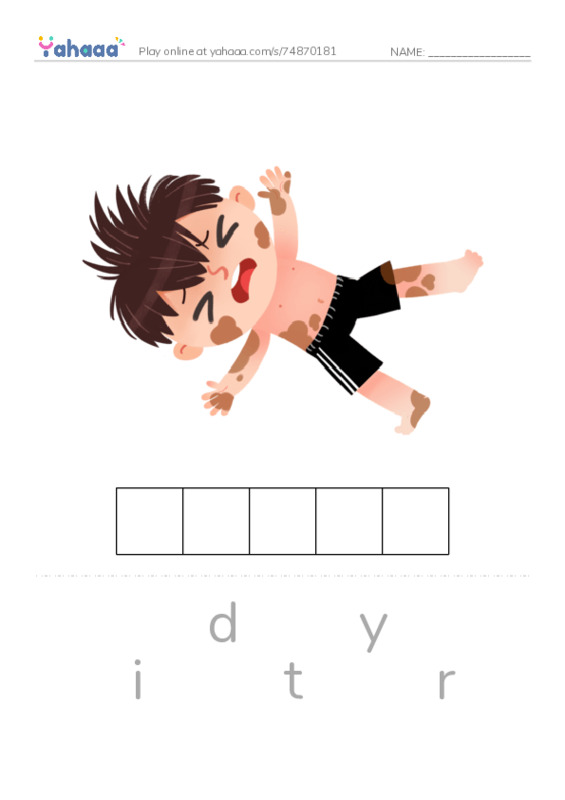 Letter scramble puzzle worksheet for Kid's box 1 Unit 5 (Adjectives)