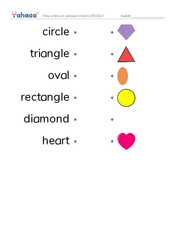 Draw a line to match worksheet for shapes