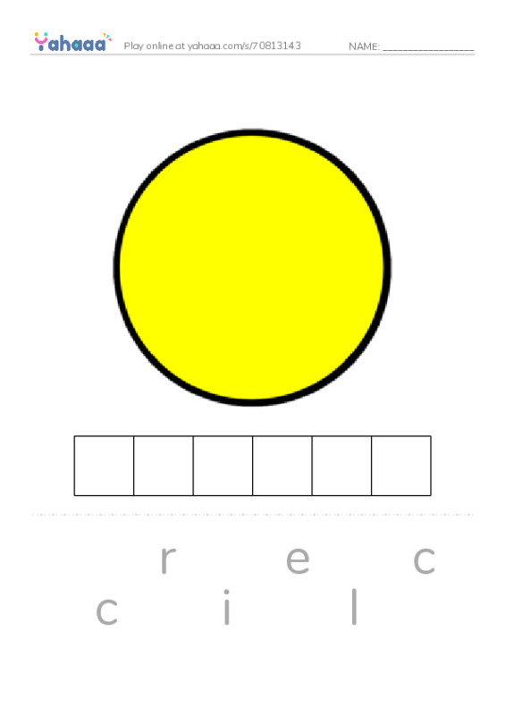Letter scramble puzzle worksheet for shapes