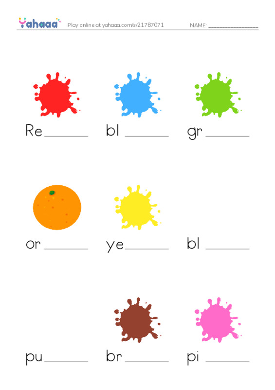Finish the word worksheet for Mr/Ghazy El Nahas