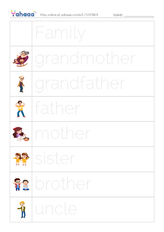 Picture and word rows worksheet for Mr/Ghazy El Nahas