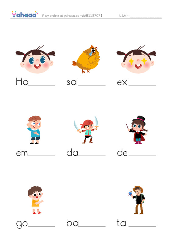 Finish the word worksheet for Mr/Ghazy El Nahas 