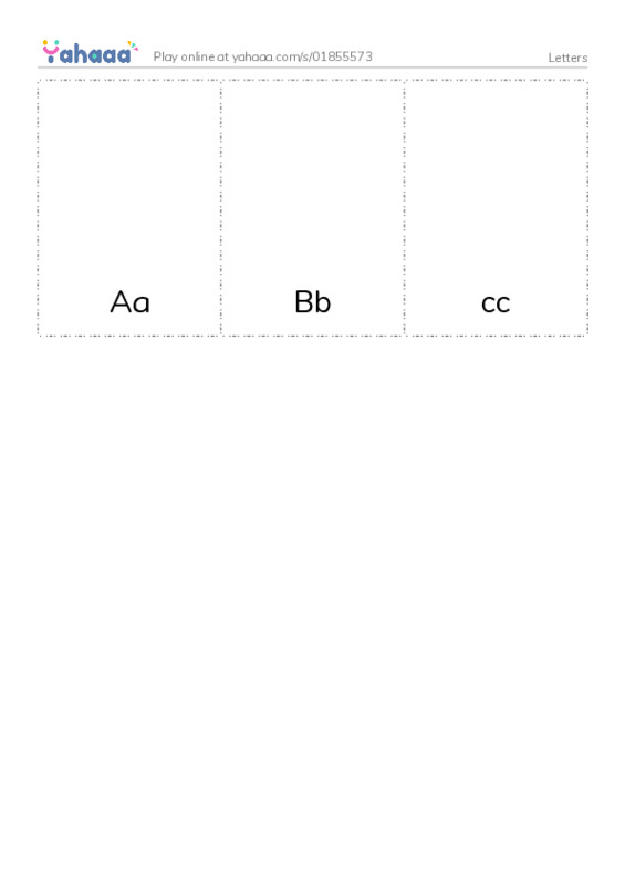 Picture flashcards worksheet for Letters