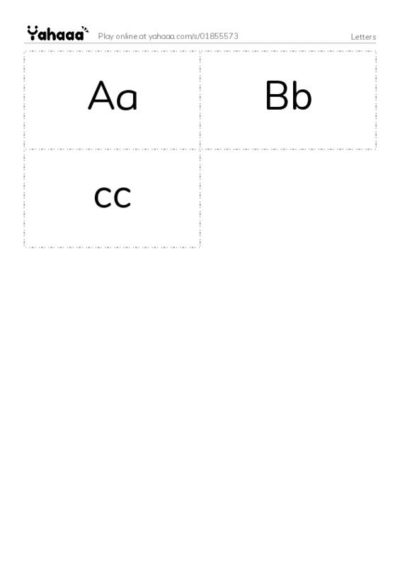 Word flashcards worksheet for Letters