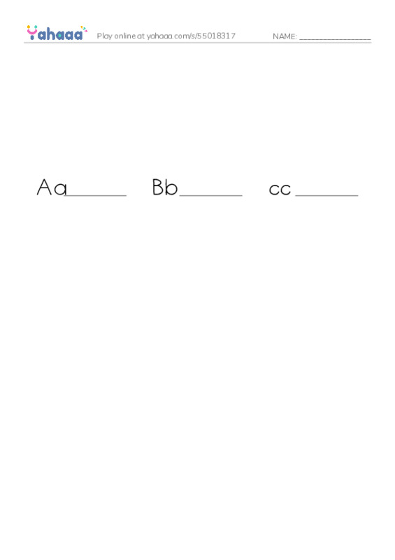 Finish the word worksheet for Letters