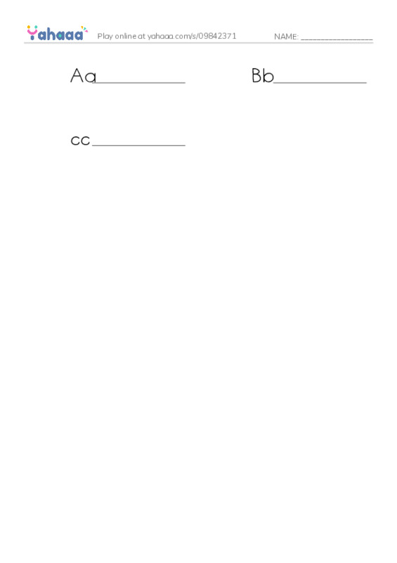 Write the word rows worksheet for Letters