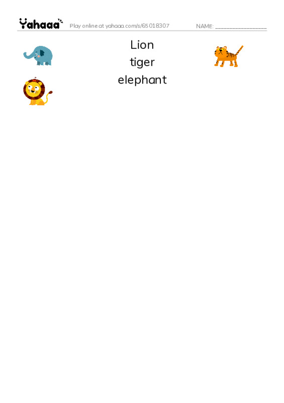 Match both sides worksheet for Zoo