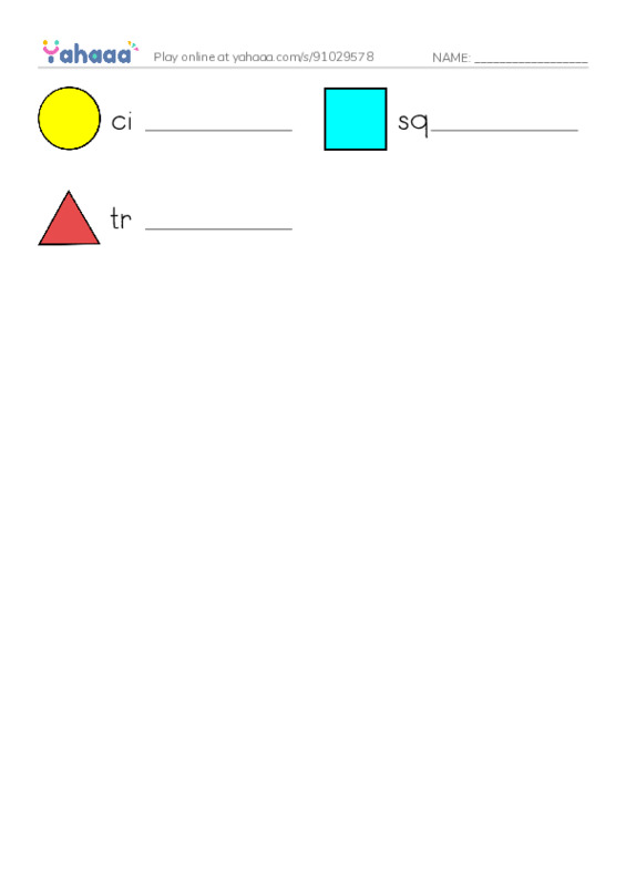Write the word rows worksheet for shapes