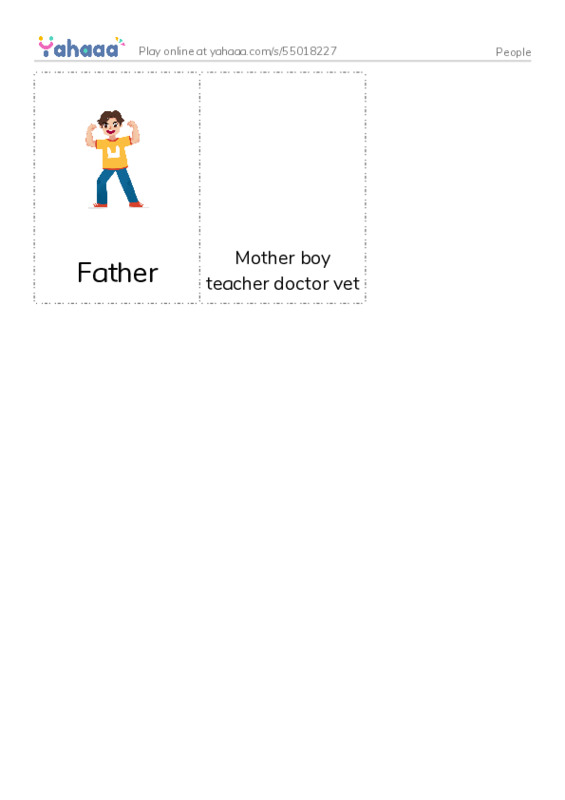 Picture flashcards worksheet for People