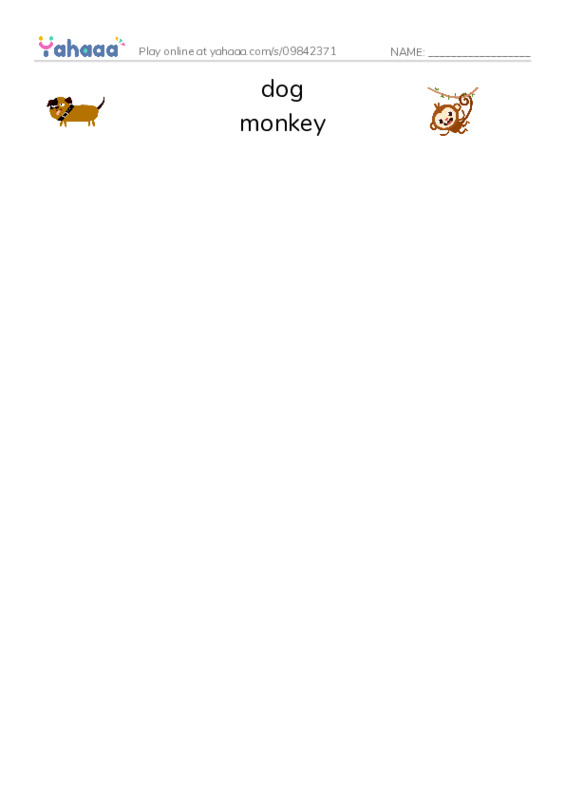 Match both sides worksheet for Zoo