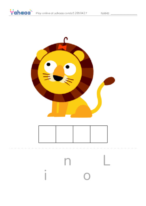 Letter scramble puzzle worksheet for Zoo