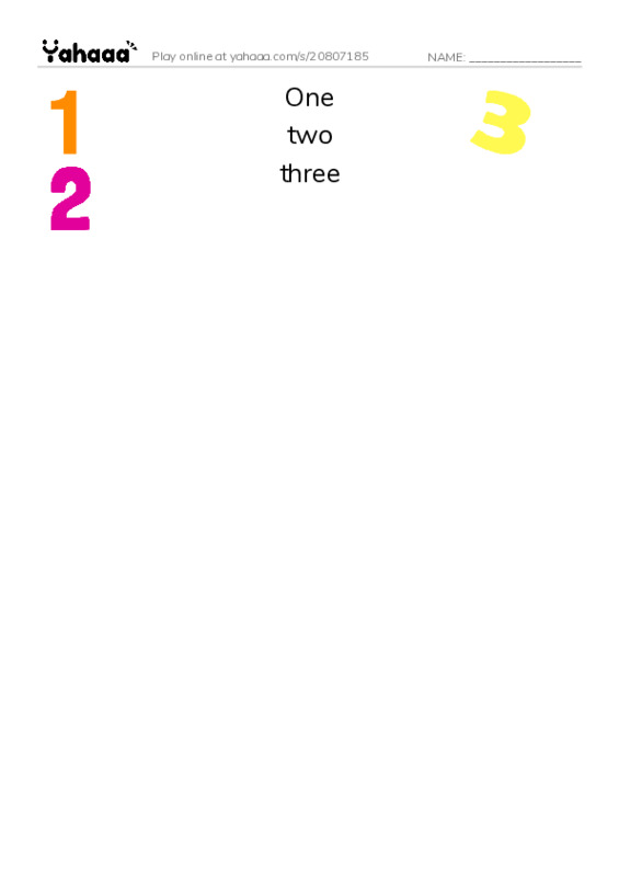 Match both sides worksheet for Numbers