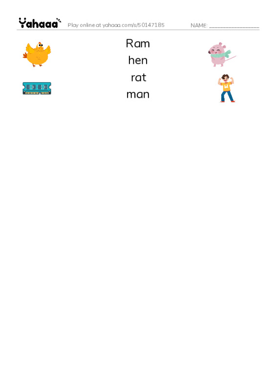 Match both sides worksheet for لعبة ترتيب الحروف