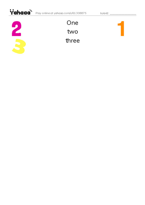 Match both sides worksheet for Numbers