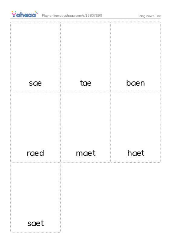Picture flashcards worksheet for long vowel  ea