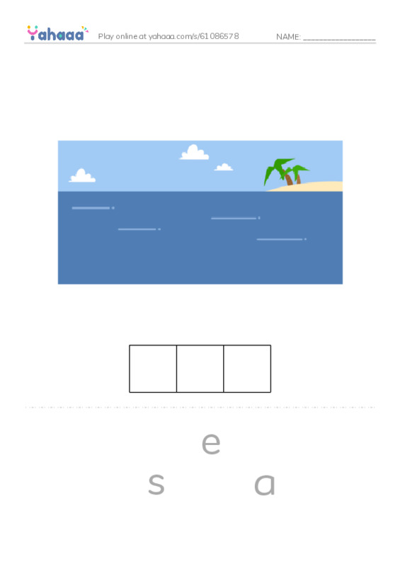 Letter scramble puzzle worksheet for long vowel  ea