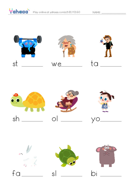 Finish the word worksheet for Adjectives