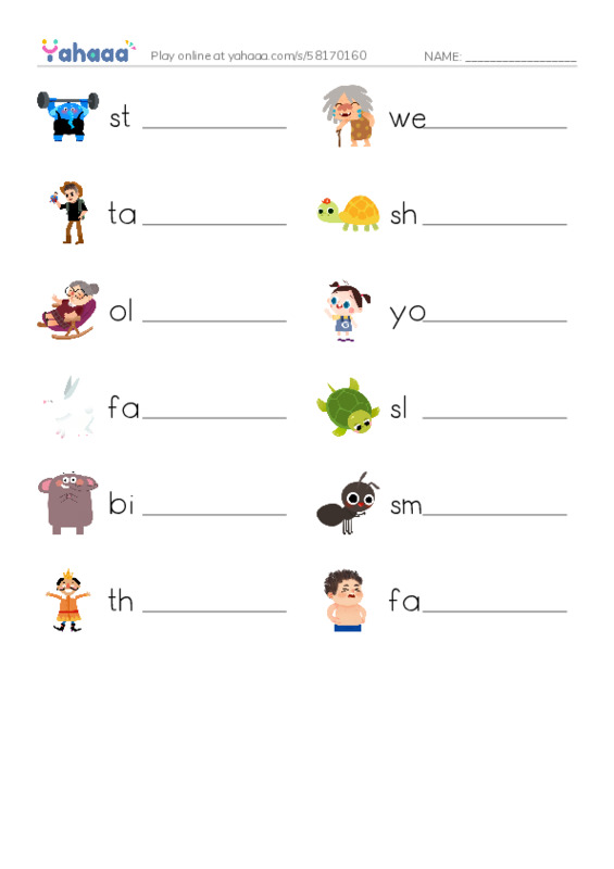Write the word rows worksheet for Adjectives