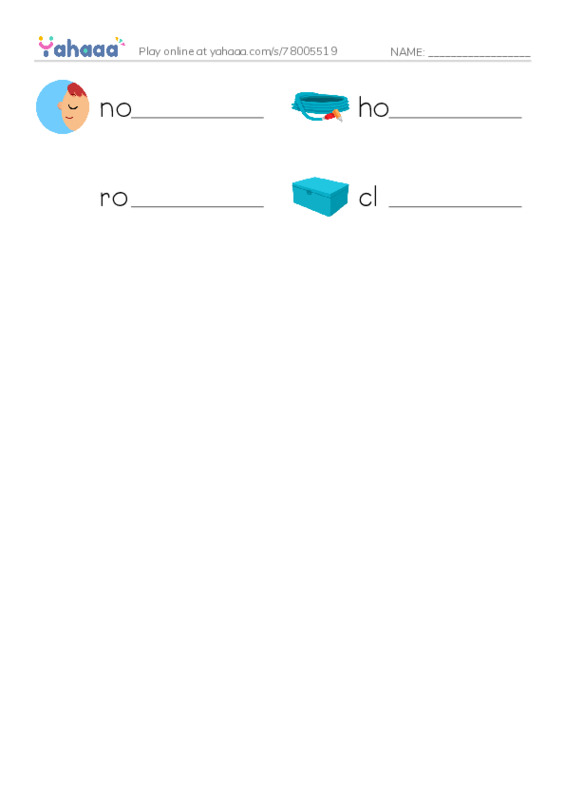 Write the word rows worksheet for long vowel ose