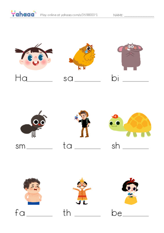 Finish the word worksheet for Mr/ Ghazy El Nahas