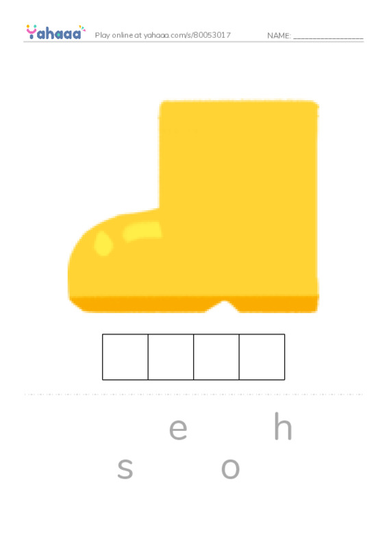 Letter scramble puzzle worksheet for Digraphs  sh