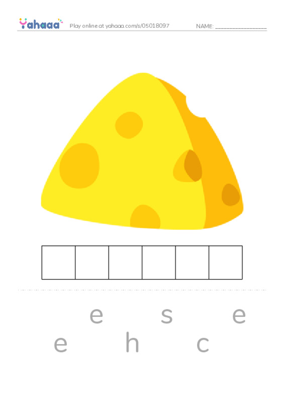 Letter scramble puzzle worksheet for Digraphs ch