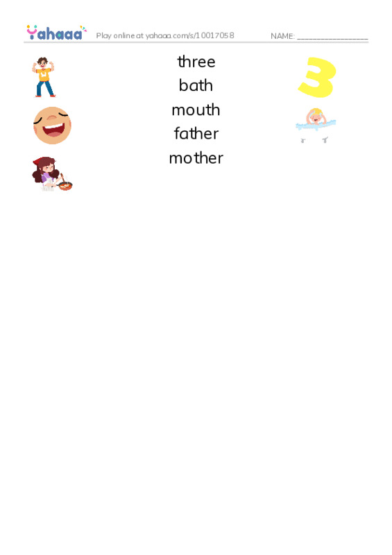 Match both sides worksheet for Digraphs th