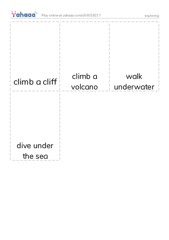 Picture flashcards worksheet for exploring