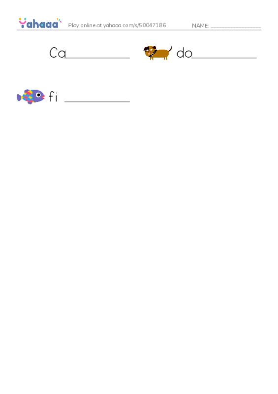 Write the word rows worksheet for Zoo