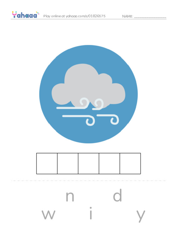 Letter scramble puzzle worksheet for What is the Weather like?